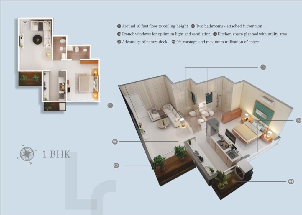 LA mer Regency Panvel 1 bhk unit plan